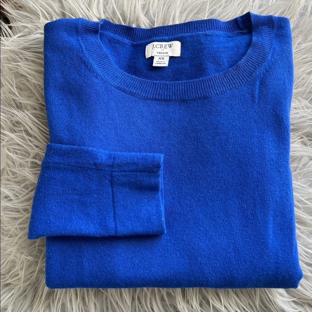 J. Crew Teddy Wool/Cotton Crewneck Sweater